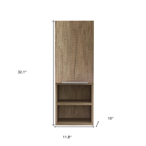 Homeroots 12" Wood Brown Standard Accent Cabinet With Four Shelves  Particle Board 477667