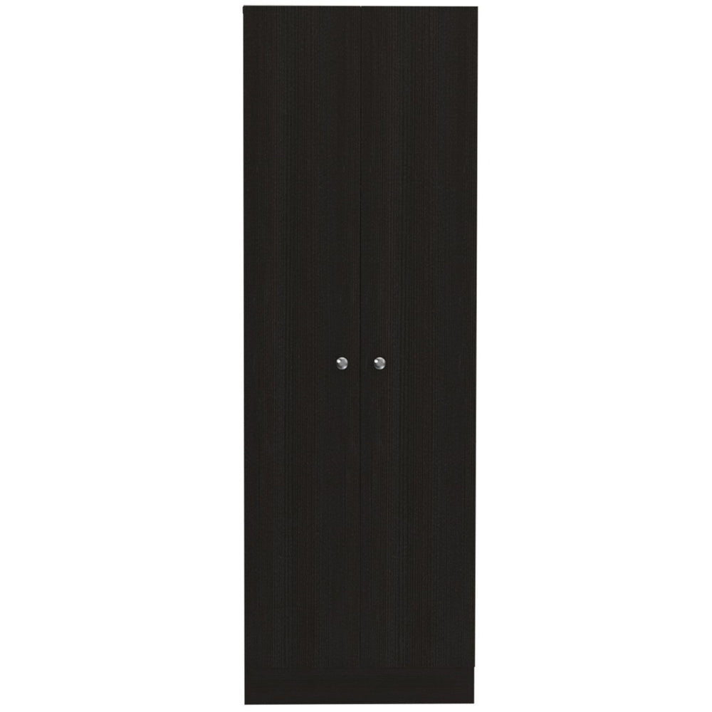 HomeRoots 71" Modern Black Pantry Cabinet - Tall & Narrow Storage Solution for Stylish Organization in Small Spaces 477671