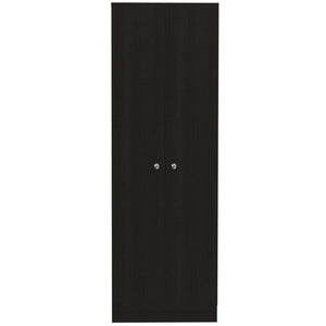 HomeRoots 71" Modern Black Pantry Cabinet - Tall & Narrow Storage Solution for Stylish Organization in Small Spaces 477671
