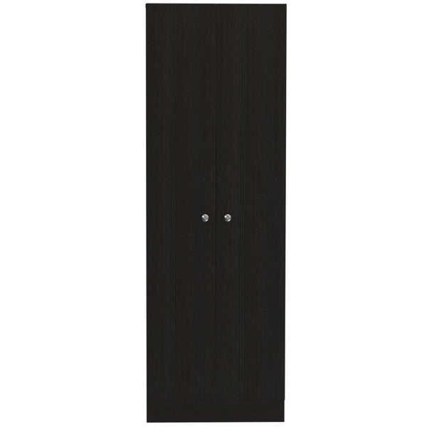 HomeRoots 71" Modern Black Pantry Cabinet - Tall & Narrow Storage Solution for Stylish Organization in Small Spaces 477671