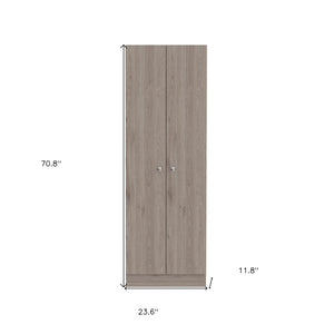 Homeroots 71" Light Gray Wood Pantry Cabinet - Stylish Storage Solution For Kitchen Organization & Decor  Particle Board 477672