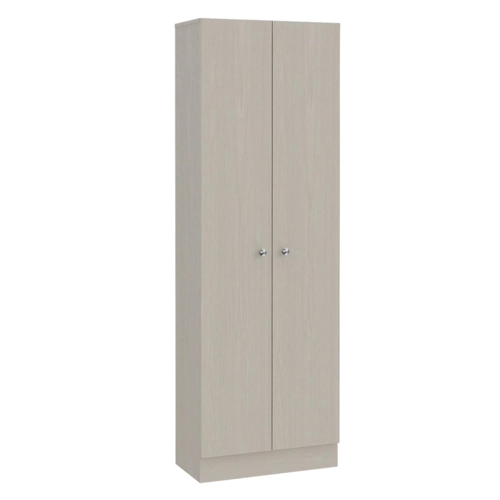 HomeRoots 71" Light Gray Wood Pantry Cabinet - Modern Storage Solution for Kitchens, Laundry, and More! 477674