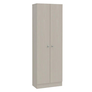 HomeRoots 71" Light Gray Wood Pantry Cabinet - Modern Storage Solution for Kitchens, Laundry, and More! 477674