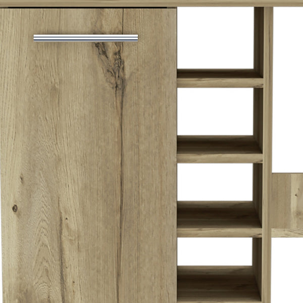 Homeroots Brown Rolling Bar Cart With Wine Storage  Particle Board 477707