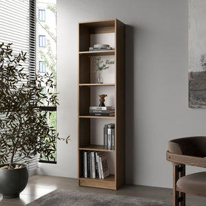 English Elm Natural Oak And White 5-Shelf Bookcase – Stylish Storage Solution For Modern Living Spaces & Home Offices B062P355526
