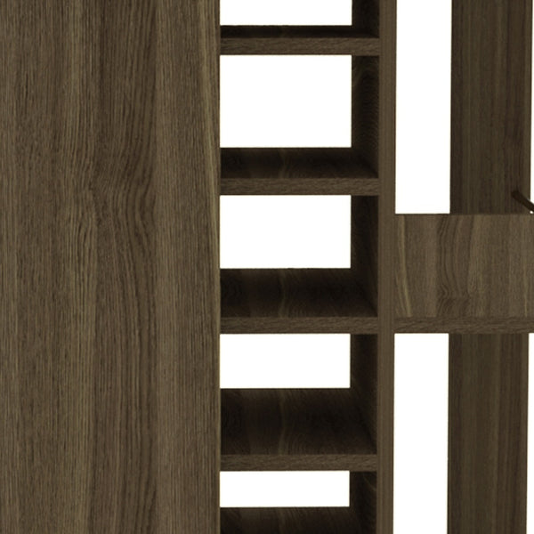 Homeroots Brown Rolling Bar Cart With Wine Storage  Particle Board 477741