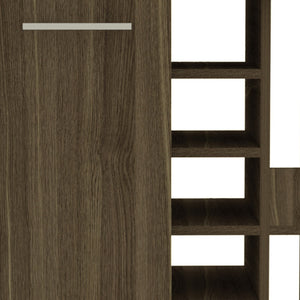 Homeroots Brown Rolling Bar Cart With Wine Storage  Particle Board 477741