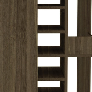 Homeroots Brown Rolling Bar Cart With Wine Storage  Particle Board 477741