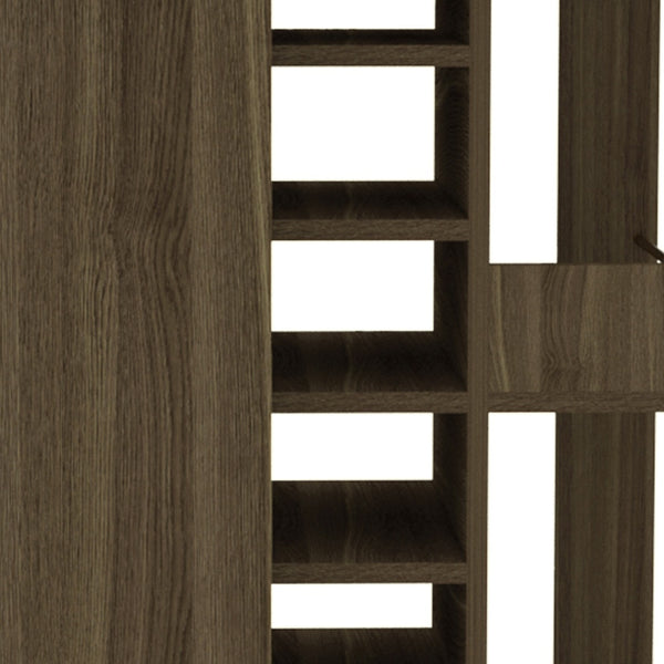 Homeroots Brown Rolling Bar Cart With Wine Storage  Particle Board 477741