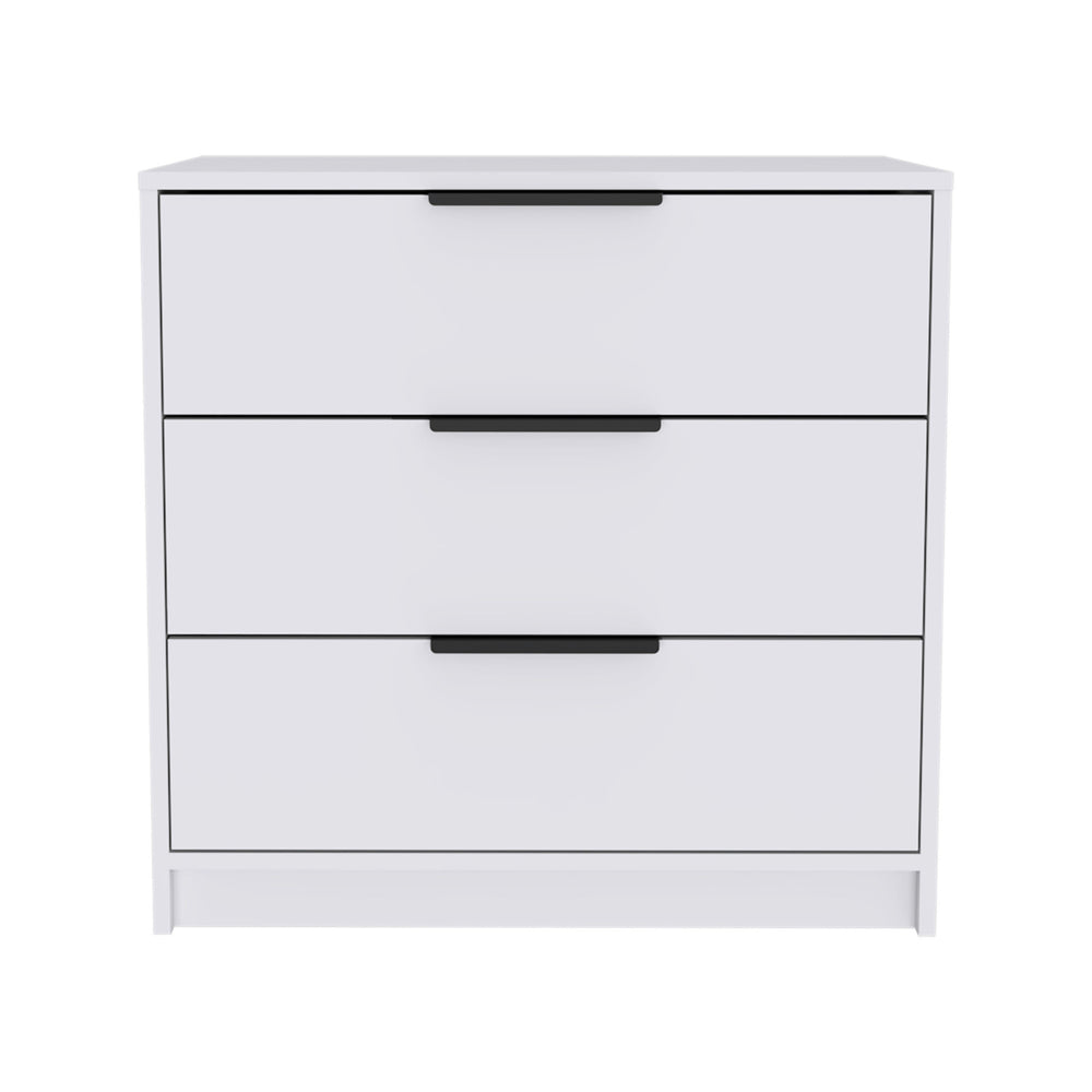 Homeroots 28" White Manufactured Wood Three Drawer Dresser  Manufactured Wood 477761