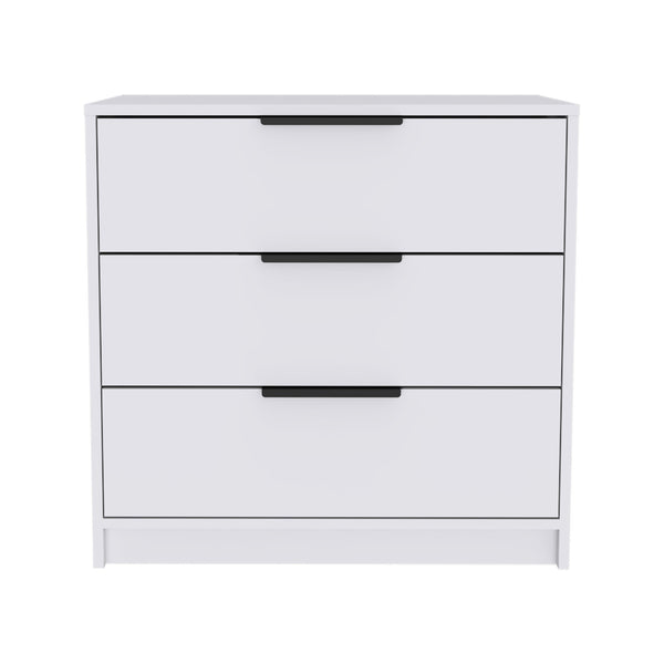 Homeroots 28" White Manufactured Wood Three Drawer Dresser  Manufactured Wood 477761