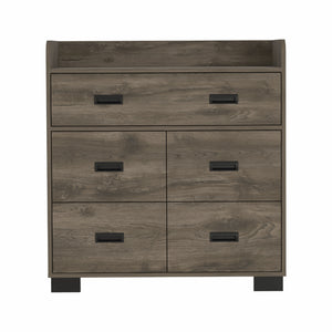 Homeroots 33" Dark Brown Manufactured Wood Five Drawer Dresser  Manufactured Wood 477763