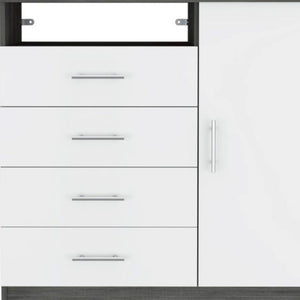Homeroots 36" Gray And White Four Drawer Dresser  Manufactured Wood 477775