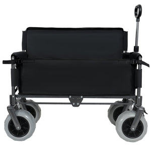 English Elm 3-in-1 Convertible Folding Utility Wagon with Bench Seat All Terrain Heavy Duty Black W2932P354211