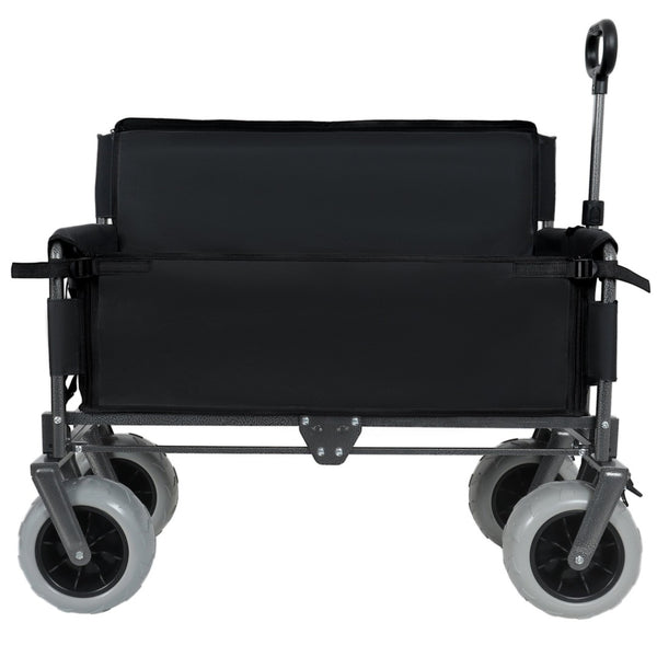 English Elm 3-in-1 Convertible Folding Utility Wagon with Bench Seat All Terrain Heavy Duty Black W2932P354211