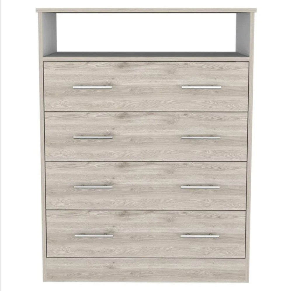 Homeroots 33" Light Grey Manufactured Wood Four Drawer Dresser  Manufactured Wood 477782