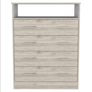Homeroots 33" Light Grey Manufactured Wood Four Drawer Dresser  Manufactured Wood 477782