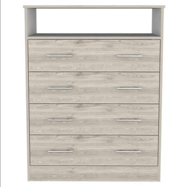 Homeroots 33" Light Grey Manufactured Wood Four Drawer Dresser  Manufactured Wood 477782