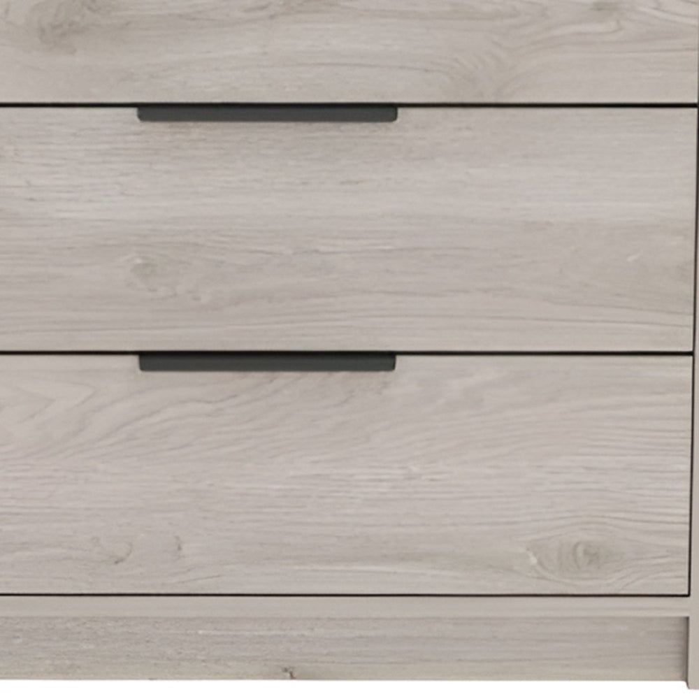 HomeRoots 28" Light Gray Wood Three Drawer Dresser - Modern Compact Storage Solution for Stylish Bedrooms 477785