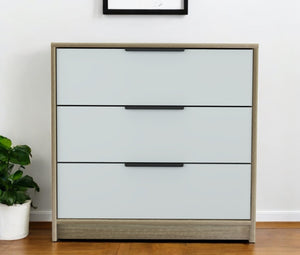 HomeRoots 28" Brown and White Contemporary Dresser - Stylish Storage Solution for Bedroom or Small Spaces 3 477804