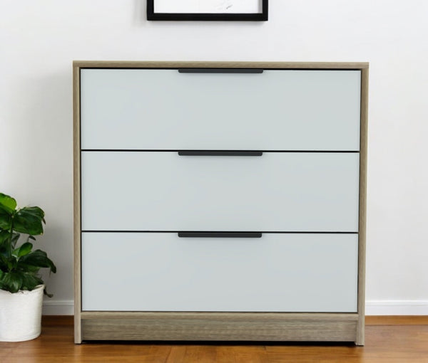 HomeRoots 28" Brown and White Contemporary Dresser - Stylish Storage Solution for Bedroom or Small Spaces 3 477804