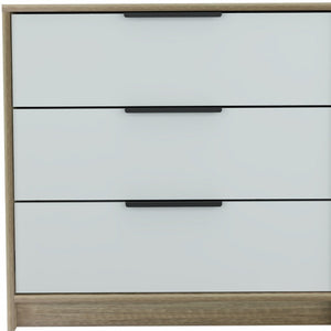 HomeRoots 28" Brown and White Contemporary Dresser - Stylish Storage Solution for Bedroom or Small Spaces 3 477804
