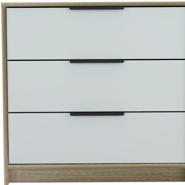 HomeRoots 28" Brown and White Contemporary Dresser - Stylish Storage Solution for Bedroom or Small Spaces 3 477804
