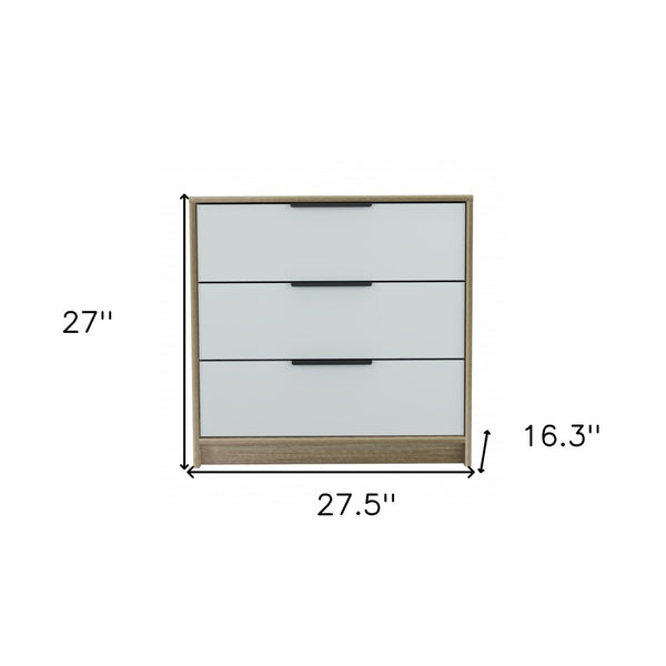 HomeRoots 28" Brown and White Contemporary Dresser - Stylish Storage Solution for Bedroom or Small Spaces 3 477804