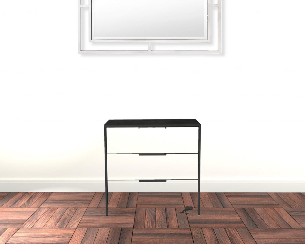 Homeroots 28" White And Smokey Oak Manufactured Wood Three Drawer Dresser  Manufactured Wood 477805