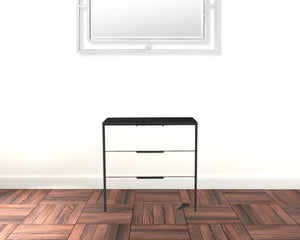 Homeroots 28" White And Smokey Oak Manufactured Wood Three Drawer Dresser  Manufactured Wood 477805