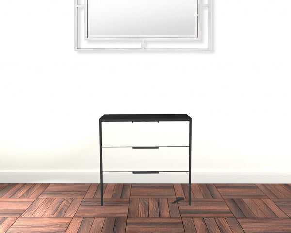 Homeroots 28" White And Smokey Oak Manufactured Wood Three Drawer Dresser  Manufactured Wood 477805