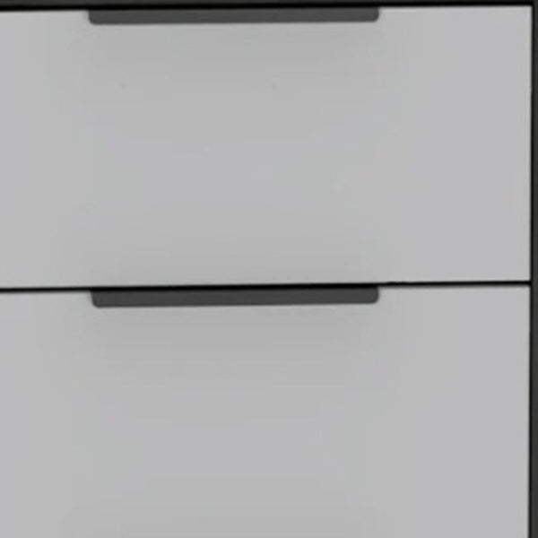 HomeRoots 28" Contemporary White and Smokey Oak Three-Drawer Dresser for Stylish and Organized Spaces 5 477807