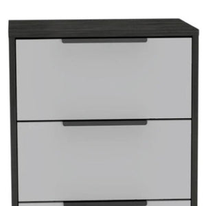 HomeRoots 28" Contemporary White and Smokey Oak Three-Drawer Dresser for Stylish and Organized Spaces 5 477807