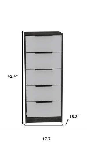 HomeRoots 28" Contemporary White and Smokey Oak Three-Drawer Dresser for Stylish and Organized Spaces 5 477807