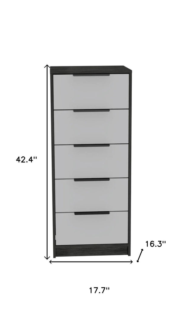 HomeRoots 28" Contemporary White and Smokey Oak Three-Drawer Dresser for Stylish and Organized Spaces 5 477807