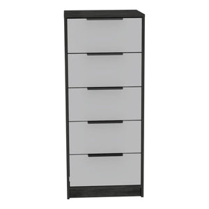 HomeRoots 28" Contemporary White and Smokey Oak Three-Drawer Dresser for Stylish and Organized Spaces 5 477807