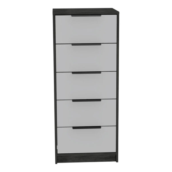 HomeRoots 28" Contemporary White and Smokey Oak Three-Drawer Dresser for Stylish and Organized Spaces 5 477807