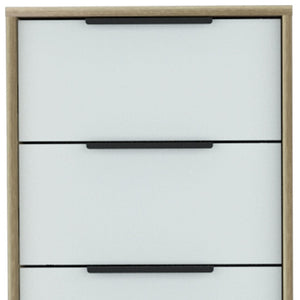 HomeRoots 28" Brown and White Contemporary Dresser - Stylish Storage Solution for Bedroom or Small Spaces 5 477817