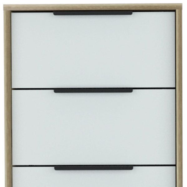 HomeRoots 28" Brown and White Contemporary Dresser - Stylish Storage Solution for Bedroom or Small Spaces 5 477817