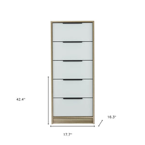 HomeRoots 28" Brown and White Contemporary Dresser - Stylish Storage Solution for Bedroom or Small Spaces 5 477817