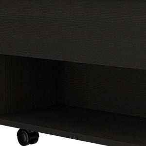 HomeRoots 22" Sleek Black Lift-Top Coffee Table with Drawer & Wheels – Stylish, Space-Saving Design for Modern Living 477826