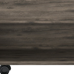 HomeRoots 22" Dark Brown Lift Top Coffee Table with Concealed Storage, Wheels for Mobility, Modern Design 477829