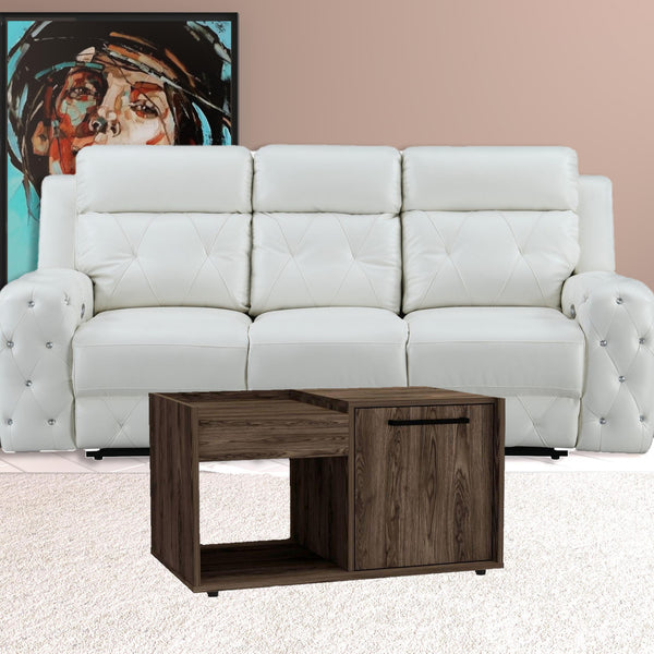 Homeroots 32" Dark Walnut Manufactured Wood Rectangular Coffee Table With Shelf   477832