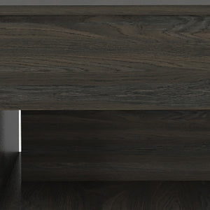 HomeRoots 22" Carbon Espresso Modern Rectangular Coffee Table with Drawer & Wheels for Versatile Living Spaces 477835