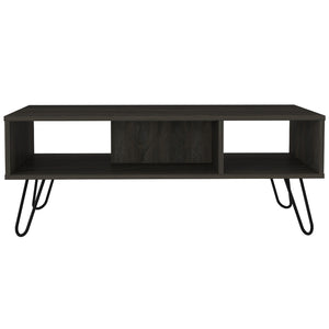Homeroots 40" Carbon Espresso Manufactured Wood Rectangular Coffee Table   477837