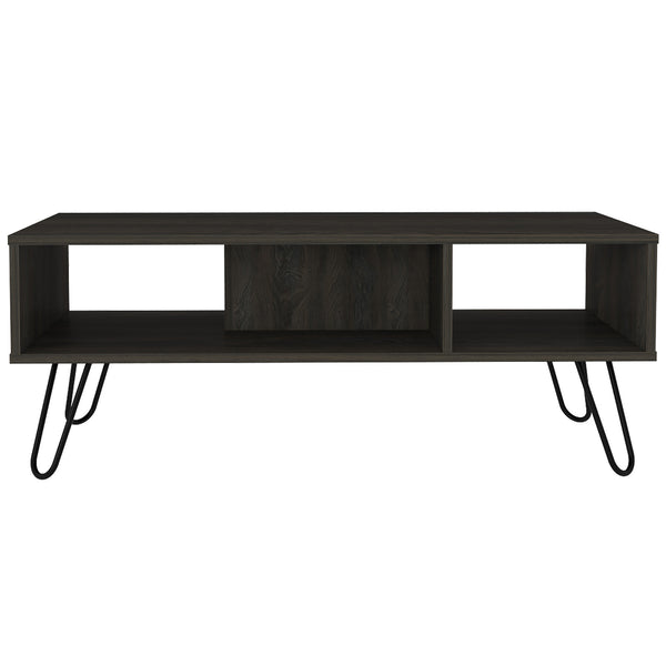 Homeroots 40" Carbon Espresso Manufactured Wood Rectangular Coffee Table   477837