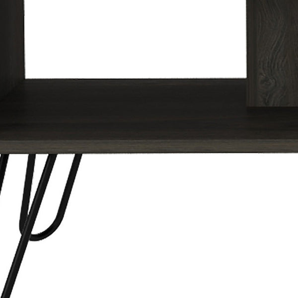 HomeRoots 40" Carbon Espresso Rectangular Coffee Table - Modern Design with Open Shelf Storage for Living Rooms 477837