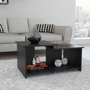 Homeroots 35" Black Manufactured Wood Rectangular Coffee Table   477838