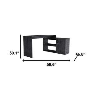 Homeroots 60" Gray L Shape Computer Desk   477841