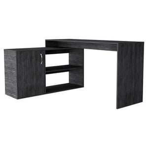 Homeroots 60" Gray L Shape Computer Desk   477841